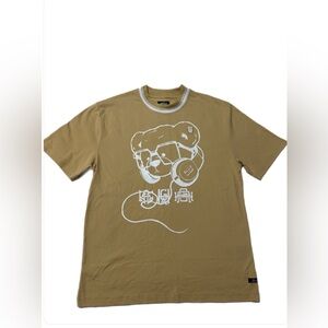 Hustle Gang Tan Graphic Tee with White Bear Headphones